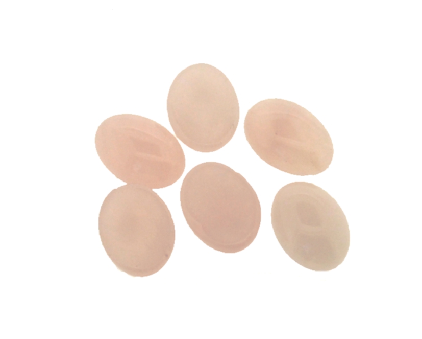 Cabuchão oval pedra quartzo rosa - 18x13 mm (3 peças) PO-311